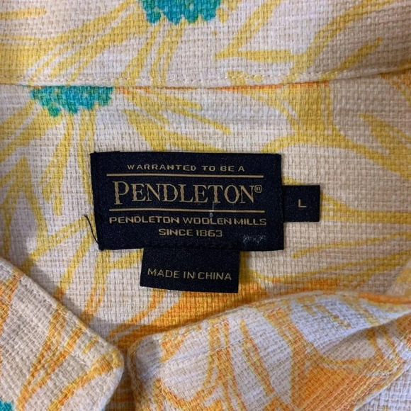 Pendleton Women's Cotton Spring Summer‎ Yellow and White Floral Jacket Size L - Picture 6 of 12